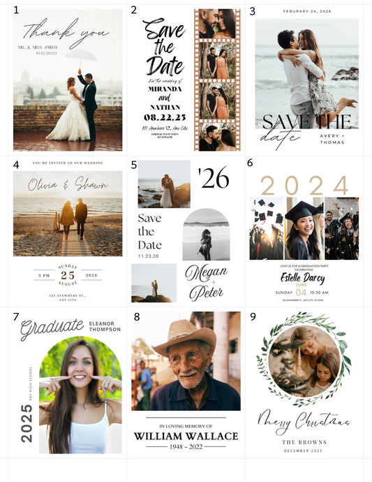 Premium Vinyl Announcement Templates 4"